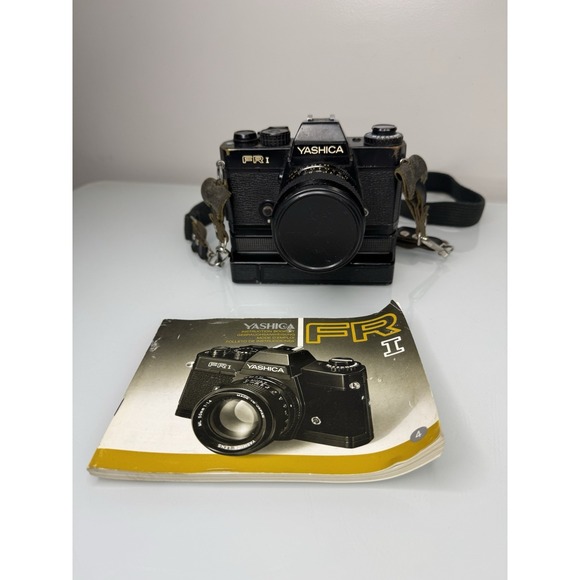 Vintage Yashica FR1 SLR 35mm Film Camera *Untested* With Winder Manual & Lens